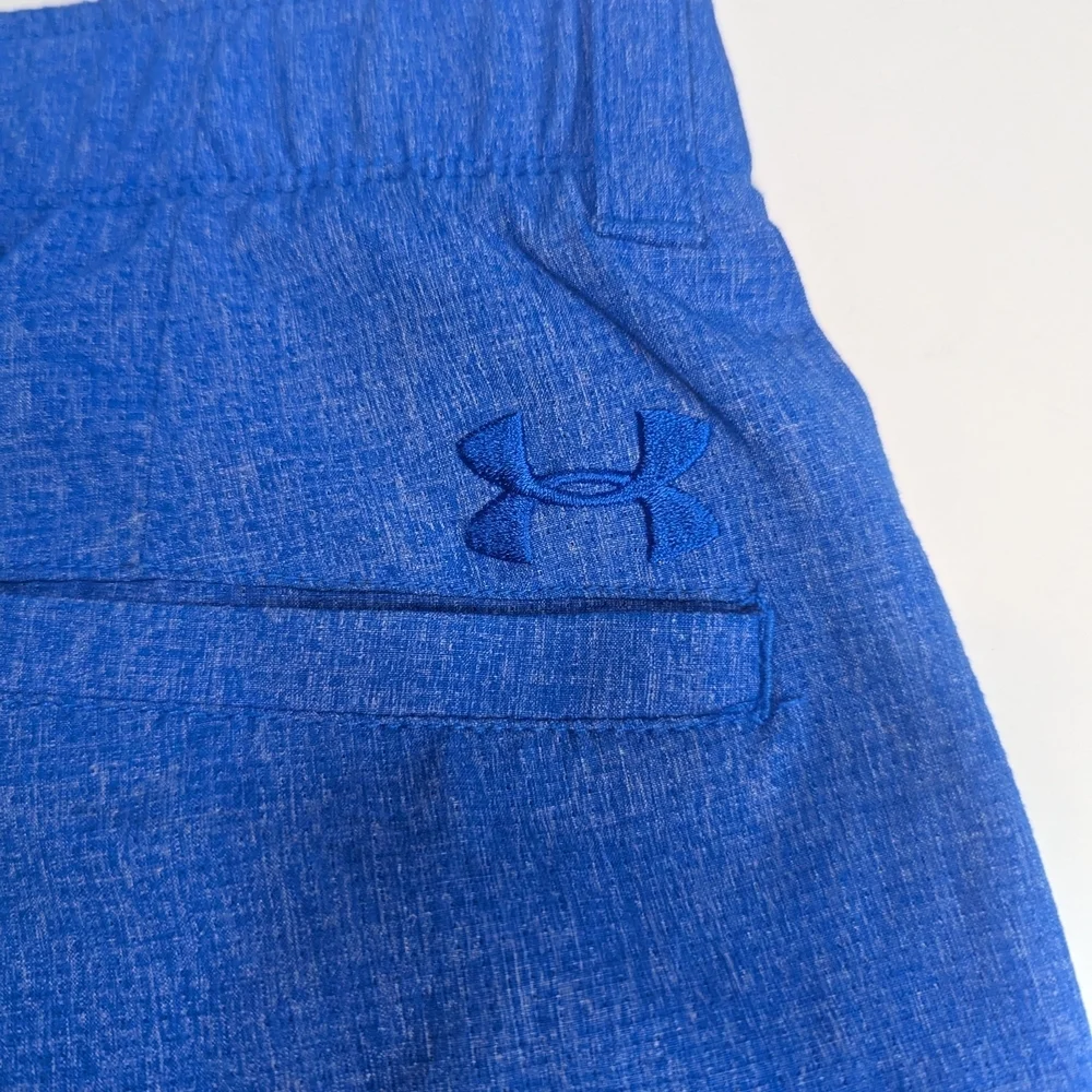 Under Armour Mens Match Play Vented Golf Shorts 30 Blue Elastic Waist Heatgear